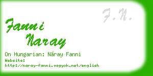 fanni naray business card